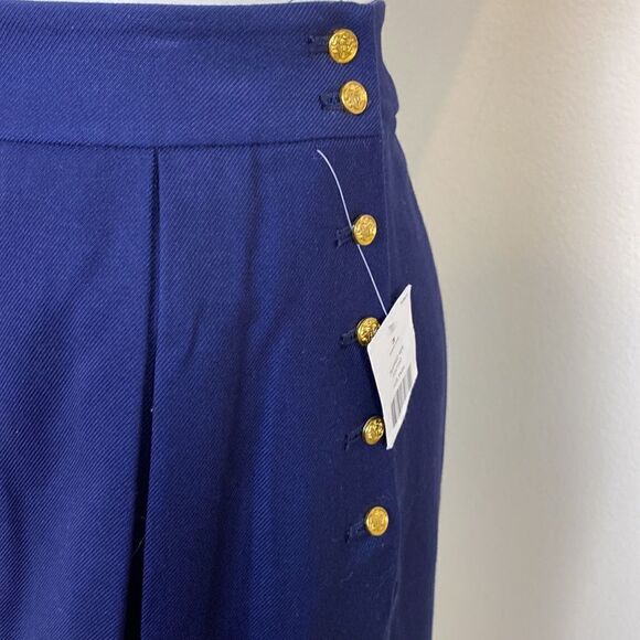 Tommy Hilfiger  Skirt Navy Blue Pleated Preppy Side Button Closure Size 4 - Picture 2 of 7